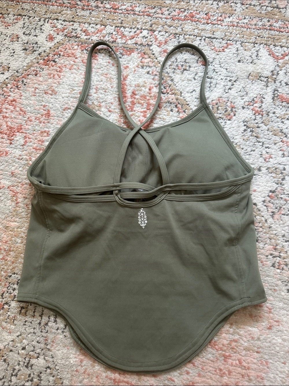 Free People Movement Olive Green Strappy Tank Top - Small